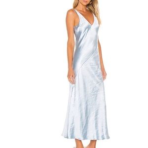 Light blue satin Line and Dot dress